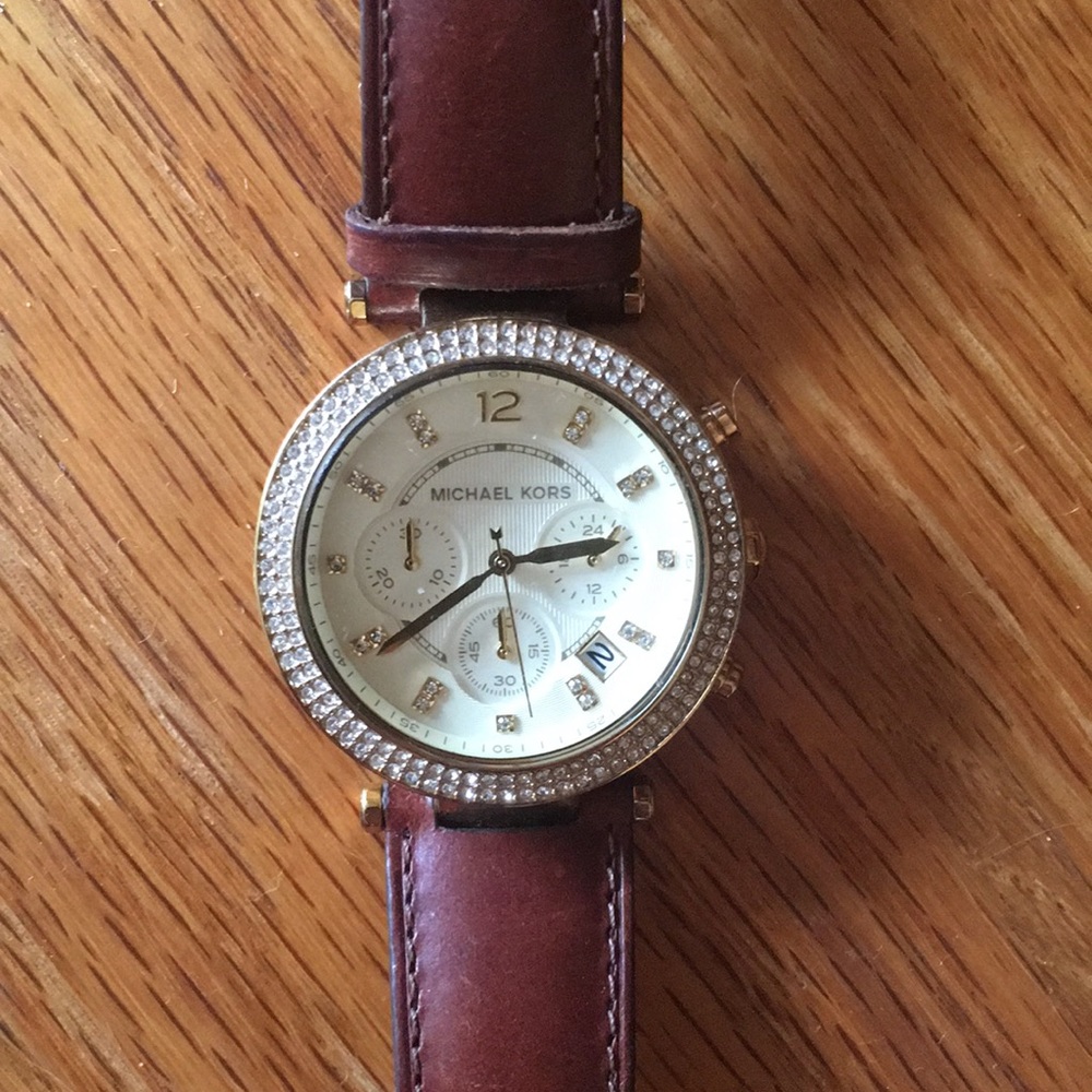 Michael kors brown leather watch